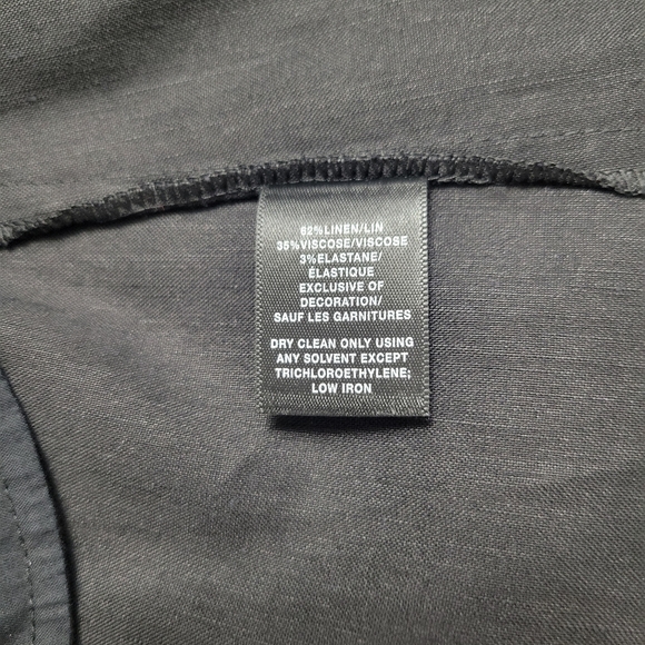 Lafayette 148 New York Black Short Sleeves Dress Shirt Size XL NWOT - Picture 9 of 9